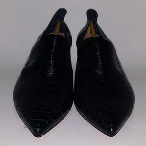 AVEC LES FILLES Black Snake Skin Shoes